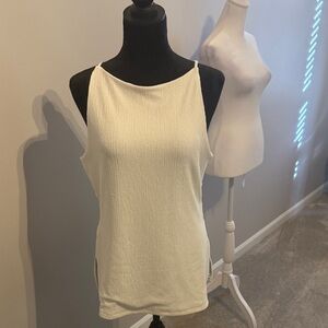 Banana Republic Off-White Textured Tank Top